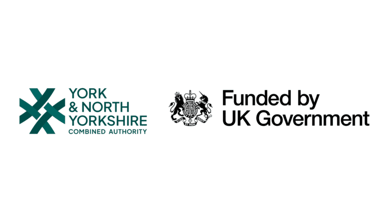 York and North Yorkshire Combined Authority logo and Funded by UK Government logo